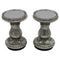 Set of 2 Lit Mercury Glass Pedestals with Mirror Inserts by Valerie
