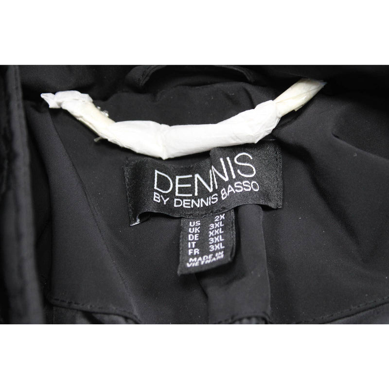 Dennis Basso Water Resistant Quilted Coat with Belt-Black 2X