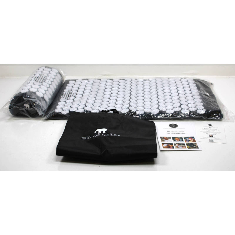Bed of Nails Acupressure Pillow and Mat Set - Black