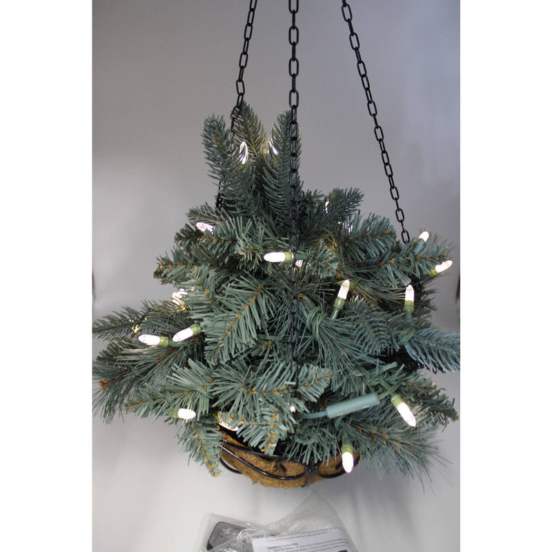 Bethlehem Lights 16" Overlit Hanging Basket w/ Color Flip-Blue Spruce