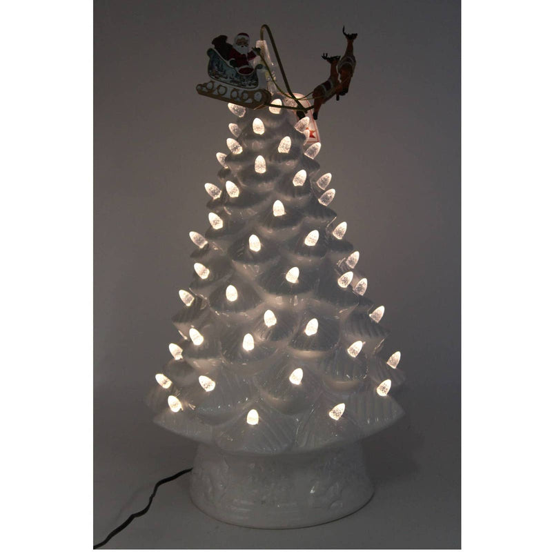 Mr. Christmas 16" Animated Ceramic Nostalgic Tree - White Santa White