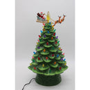 Mr. Christmas 16" Animated Ceramic Nostalgic Tree - White Santa Green