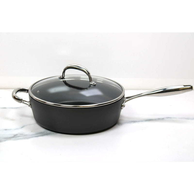 Cook's Essentials Hard Anodized 5-qt Saute Pan with Glass Lid