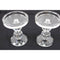 Set of 2 Faceted Glass Crystal Pedestals by Valerie- Silver