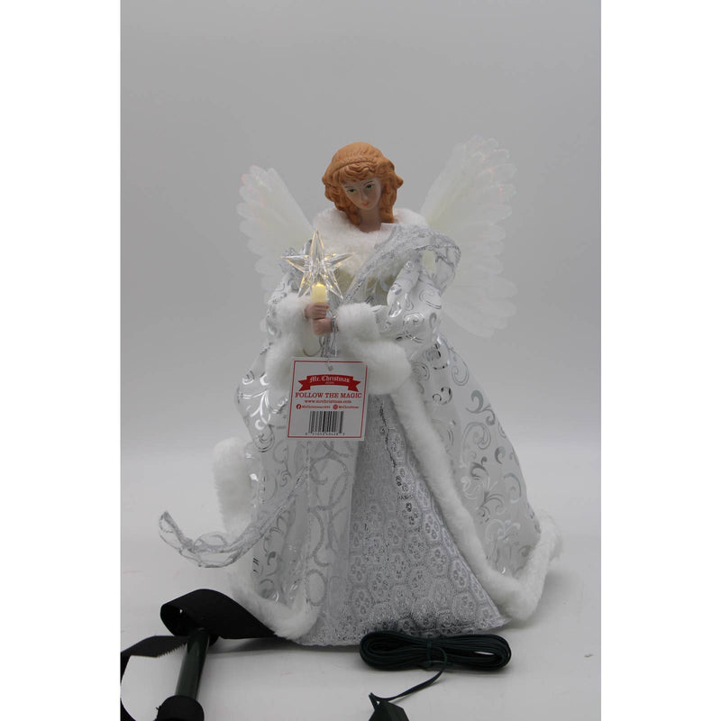 Mr. Christmas Animated Angel Tree Topper- White Silver