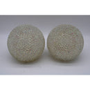 Set of 2 Illuminated Beaded Spheres by Valerie-Clear