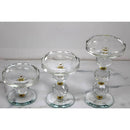Set of 3 Faceted Glass Crystal Pedestals by Valerie- Gold