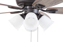 Harbor Breeze Notus 52-In Bronze LED Indoor Downrod or Flush Mount Ceiling Fan with Light (5-Blade)