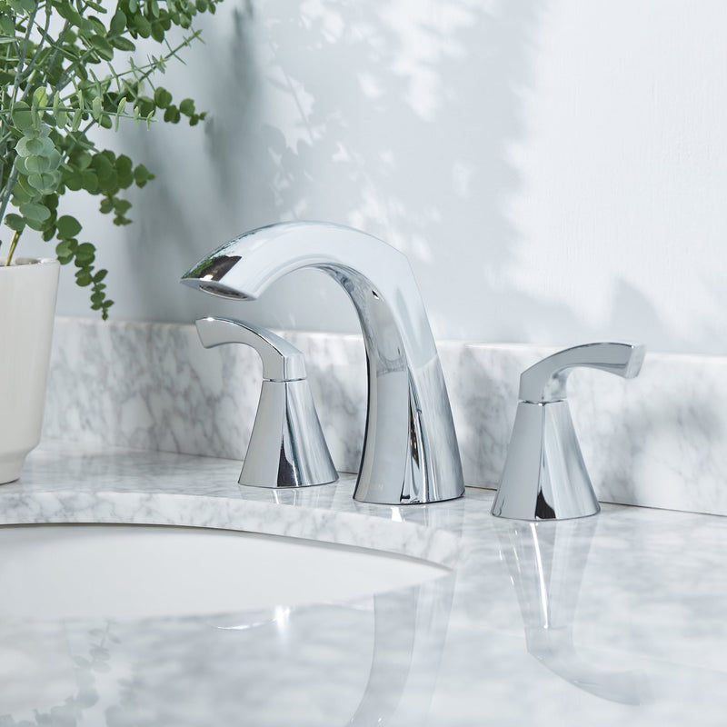Moen Lindor Chrome 2-Handle Widespread Watersense High-Arc Bathroom Sink Faucet with Drain