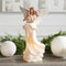 13" Illuminated Porcelain Angel Holding Candle by Valerie- White
