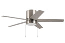 Harbor Breeze Quonta 52-In Brushed Nickel LED Indoor Flush Mount Ceiling Fan with Light (5-Blade)