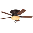 Harbor Breeze Lynstead 52-In Specialty Bronze LED Indoor Flush Mount Ceiling Fan with Light (5-Blade)