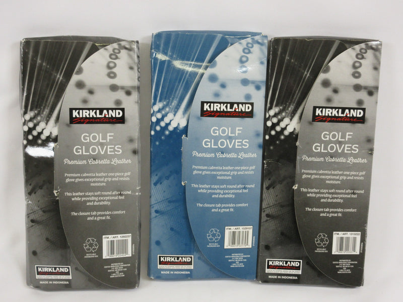 Lot Of 3 Kirkland Signature Leather Golf Glove 4-pack 1 Left & 2 Right Handed