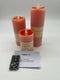Trulite Set of 3 Assorted Flameless Pillars & Remote