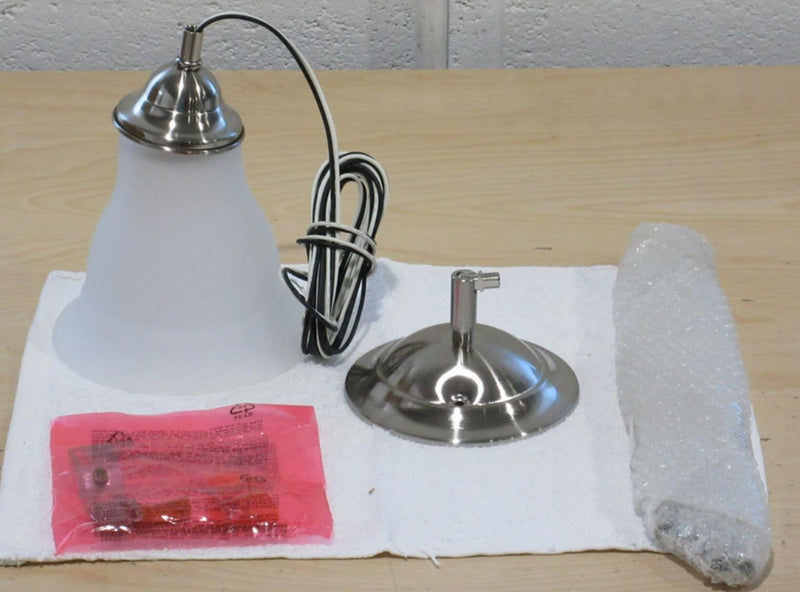 Progress Lighting Trinity Brushed Nickel  Etched Glass Bell Mini Pendant Light